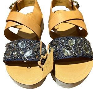 Leather Black and Tan Women's Sandals